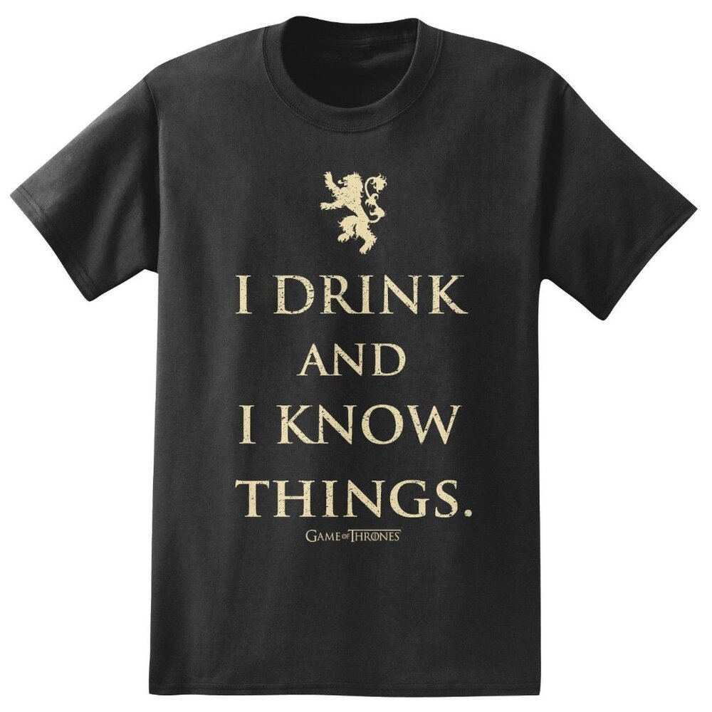 New! Game of Thrones I Drink and I Know Things T-Shirt House Stark HBO